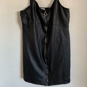 Faux Leather Plus Sized Dress